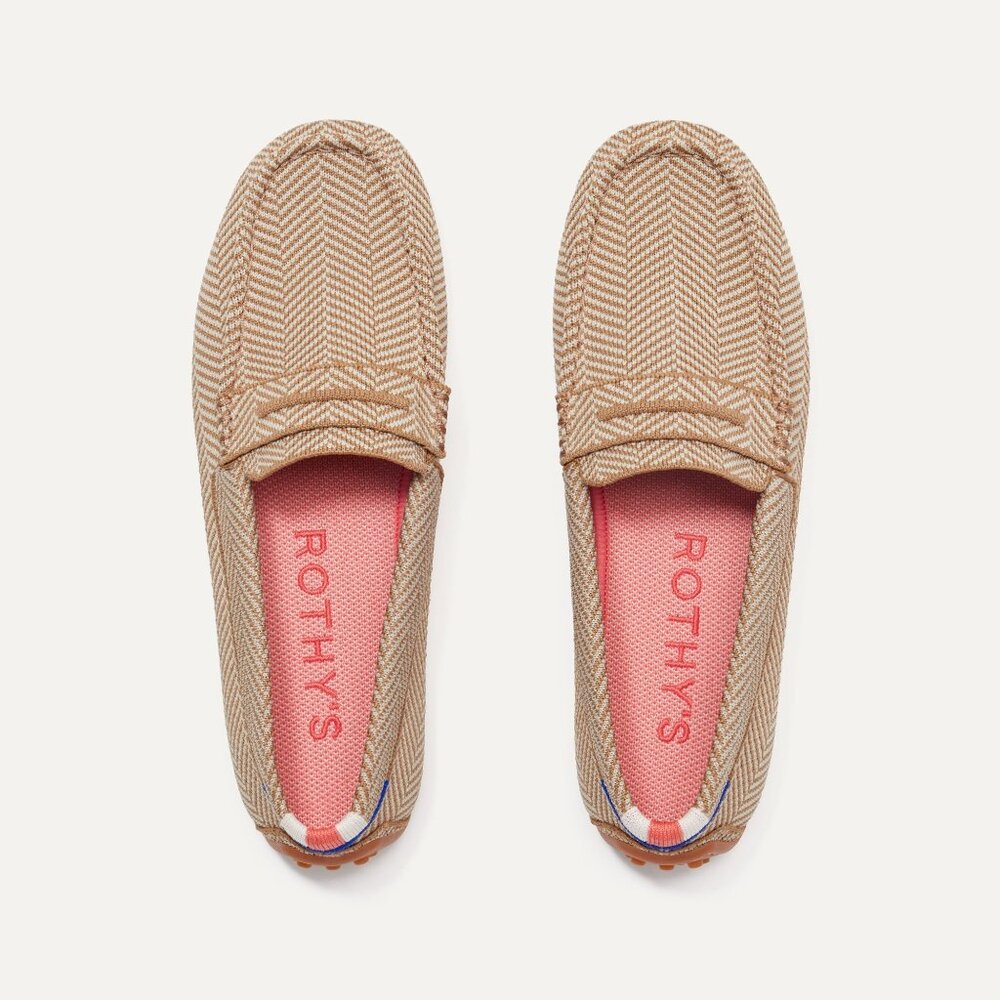 NEW & UNWORN! Rothy's The Driver - Tan Herringbone Size 8.5
